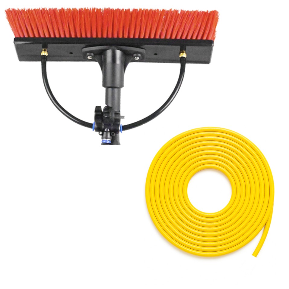 Topstoq glazenwasborstel met 2 sproeiers en 20 meter slang voor telescoopsteel: voor professionele glazenwassers