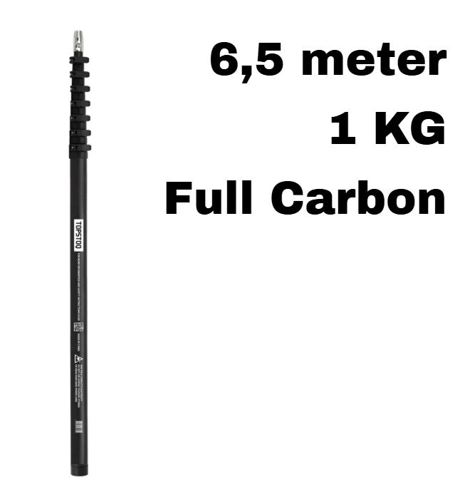 Topstoq Full Carbon telescoopsteel 6,5 meter anti-draai | Professioneel glazenwassen