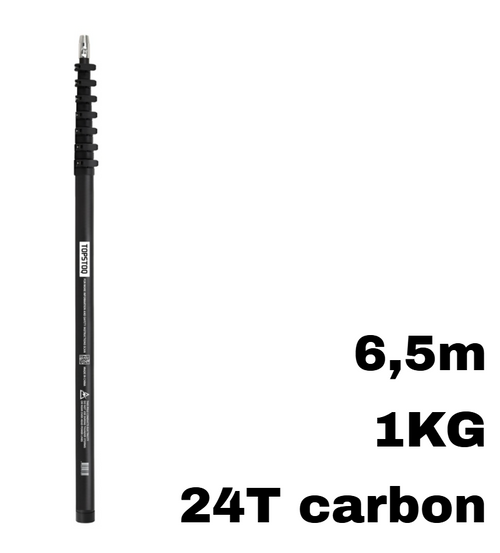 Topstoq carbon telescoopsteel met anti draai vorm 6,5 meter – 24T carbon: lichtgewicht voor professionele glazenwassers